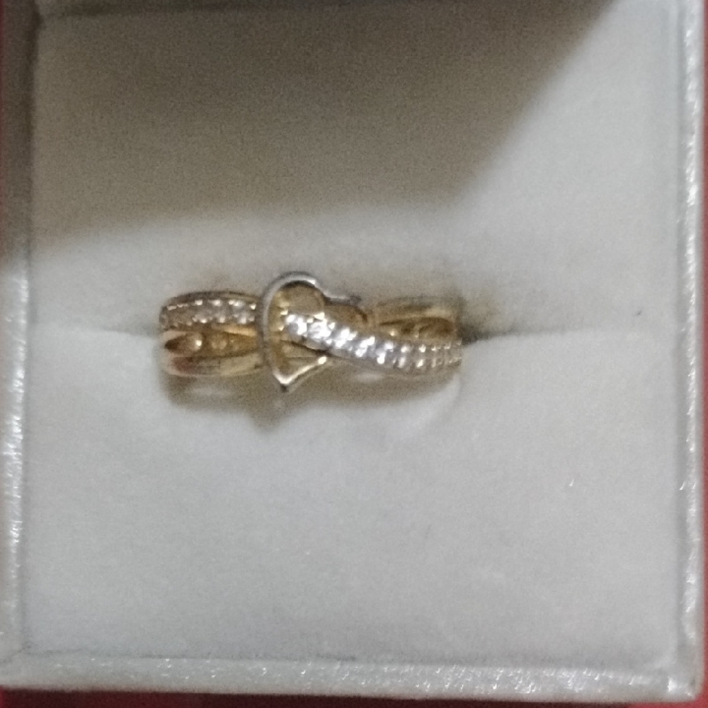 Gold and Silver Heart Accent Ring